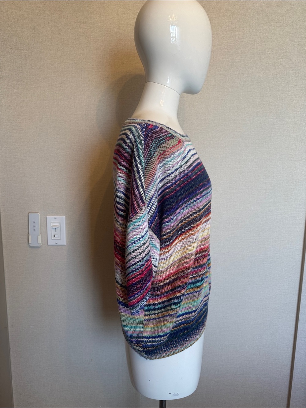 Anthropologie Multicolor Striped Short-Sleeve Crew Neck Sweater - Picture 4 of 4